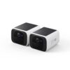 eufy Security SoloCam S220 2-Cam Pack, Solar Security Camera, Wireless Outdoor Camera, Continuous Power, 2K Resolution, Wireless, 2.4 GHz Wi-Fi, No Monthly Fee, HomeBase 3 Compatible