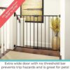 Baby Gate for Wider Areas and Stairways - 47.85" Wide, 31" Tall, Matte Bronze