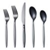 Black Silverware Set for 4 - 20 Piece Stainless Steel Flatware Set