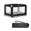 Zodiak Portable Playard in Black, Lightweight, Packable and Easy Setup Baby Playard, Breathable Mesh Sides and Soft Fabric - Comes with a Removable Padded Mat
