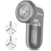 BEAUTURAL Fabric Shaver and Lint Remover, Sweater Defuzzer with 2-Speeds, 2 Replaceable Stainless Steel Blades, Battery Operated, Remove Clothes Fuzz, Lint Balls, Pills, Bobbles Gray