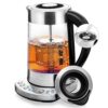 OVENTE Glass Electric Kettle 1.7 Liter with Set Temperature Control and Tea Infuser