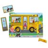 Melissa & Doug Wooden School Bus Sound Puzzle for Kids Ages 2+