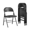 Vinyl Folding Chair Set, Black (Pack of 4)