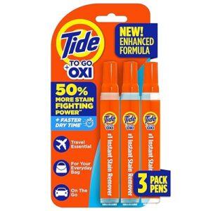 Tide Pen Stain Remover for Clothes, Tide To Go Pen, Instant Stain Remover Pen & Spot Cleaner, Portable & Travel-Friendly, Works on Food & Drink Stains, Fits in Purses & Bags, 3 Count (Pack of 1)