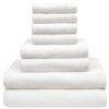 8-Pack Cotton Bath Towels Set - 500 GSM - White