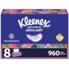 Kleenex Ultra Soft Facial Tissues, 120 Count (Pack of 8)