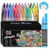 Acrylic Paint Pens, 60 Colors, Extra Fine Point - for Canvas, Rock, Wood, Glass, Metal, Ceramic