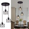 Pendant Light Fixture, Black Industrial Farmhouse Hanging Ceiling Lamp