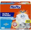 Hefty Ultra Strong Tall Kitchen Trash Bags, 13 Gallon, 80 Count