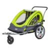 Double Tow Behind Bike Trailer for Toddlers, Kids - Converts to Stroller & Jogger