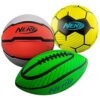 NERF Mini Foam Ball Set - Football, Soccer, Basketball - Soft Balls for Kids