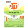 OFF! Botanicals Insect Repellent Wipes, 10 Count