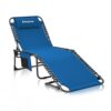 KingCamp Portable Lounge Chair - Folding Camping Cot with Adjustable Reclining, Pillow Pocket, Lightweight & Heavy Duty for Garden, Yard, Lawn, Sunbathing