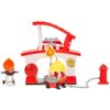 Cozy Coupe Fire Station Playset with Fire Truck Mini Push and Play Vehicle