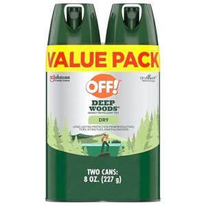 OFF! Deep Woods Insect Repellent Aerosol, Dry, Non-Greasy Formula, Bug Spray with Long Lasting Protection from Mosquitoes, 4 Oz, 2 Count