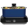 West Bend 5-Quart Slow Cooker with Variable Temperature Control and Travel Lid, Blue
