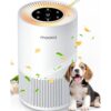Air Purifier for Large Rooms up to 1200ft² - MOOKA H13 True HEPA with Fragrance Sponge, Timer, Air Filter Cleaner - White