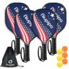 niupipo Pickleball Paddle Set with Balls, Carry Bag, 7-ply Basswood Rackets, Ergonomic Grip - Beginner Wood Paddle