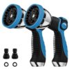 Garden Hose Nozzle Metal Spray Nozzle with Thumb Control - 2 Pack