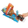 Hot Wheels Monster Trucks Arena Smashers Playset with Tiger Shark Toy Monster Truck