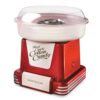 Nostalgia Cotton Candy Machine - Retro Cotton Candy Machine for Kids with 2 Reusable Cones, 1 Sugar Scoop, and 1 Extractor Head – Red