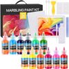 Marbling Paint Art Kit, 12 Colors Water Marbling Set, Arts and Crafts for Kids, Ages 6-12