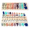Montessori Toddler Math and Counting Toy Set for 1 Year Old Boy and Girl (Macaron)