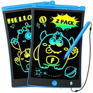 TEKFUN 2 Pack LCD Writing Tablet with Stylus, 8.5in Erasable Doodle Board Mess Free Drawing Pad for Kids