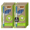 BIC Ecolutions Clic Stic Blue Ballpoint Pens, Medium Point, 48-Count Pack