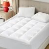 Bedsure Full Size Mattress Pad - Soft Cotton Cover, Quilted Fitted Topper - White