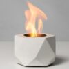 Tabletop Fire Pit Bowl - Concrete Fireplace Indoor/Outdoor Decor with Rubbing Alcohol Burner - Portable Smores Maker for Patio/Balcony