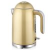 SUSTEAS Electric Tea Kettle - 57oz, 1500W Fast Heating Stainless Steel, Cordless with LED Indicator, Auto Shut-Off & Boil Dry Protection