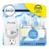 Febreze Plug In Air Fresheners, Linen & Sky Scent, Odor Fighter - 1 Warmer + 2 Refills