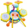 Toddler Drum Set Musical Instruments for 1-3 Year Olds, Electric Drum Kit for Babies