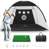 Golf Net: 10 x 7ft Hitting Net for Backyard and Indoor Practice, with Targets and Mats - Ideal Gifts for Golf Lovers