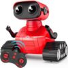 Remote Control Robot Toy for Kids, Rechargeable Emo Robot with Auto-Demonstration - Red