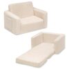 Delta Children Cozee 2-in-1 Convertible Chair/Lounger for Kids, Cream