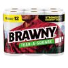 Brawny Tear-A-Square Paper Towels, 6 Double Rolls