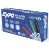Wet Erase Markers, Fine Point, Assorted Colors, 12 Count