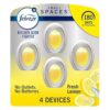 Febreze Small Spaces Plug-In Air Freshener - Heavy Duty Lemon Scent (4 Pack)