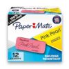 Paper Mate Pink Pearl Large Erasers, Pack of 12