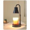 Black Adjustable Height Candle Warmer Lamp with Stepless Dimming, Home Decor Metal Lamp for Jar Candles, No Flame Scented Warmer with 2 Bulbs