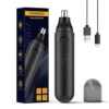 Ear and Nose Hair Trimmer for Men and Women, USB Rechargeable, Painless, Waterproof, Dual Edge Blades, Black