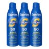 Coppertone Sport Sunscreen Spray SPF 50, Pack of 3, 5.5 Oz Bottle