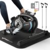 Under Desk Bike Pedal Exerciser with MERACH App, Arm and Leg Recovery Therapy, 2 Resistance Bands