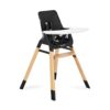 Wooden Compact High Chair in Black with Adjustable Tray