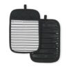 KitchenAid Albany Pot Holder 2-Pack Set, Onyx Black