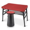 Small Folding Camping Table Portable with Collapsible Stool - Red