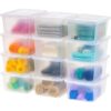 Clear 17 Qt Storage Box with Lid, 12 Pack, BPA-Free Plastic Bin - Ideal for Shoes, Closet, Classroom, Games